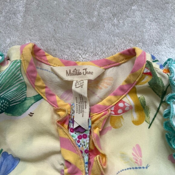 Matilda Jane Dancing Away Garden Top tank hummingbird flowers ruffles button fro - Picture 2 of 3